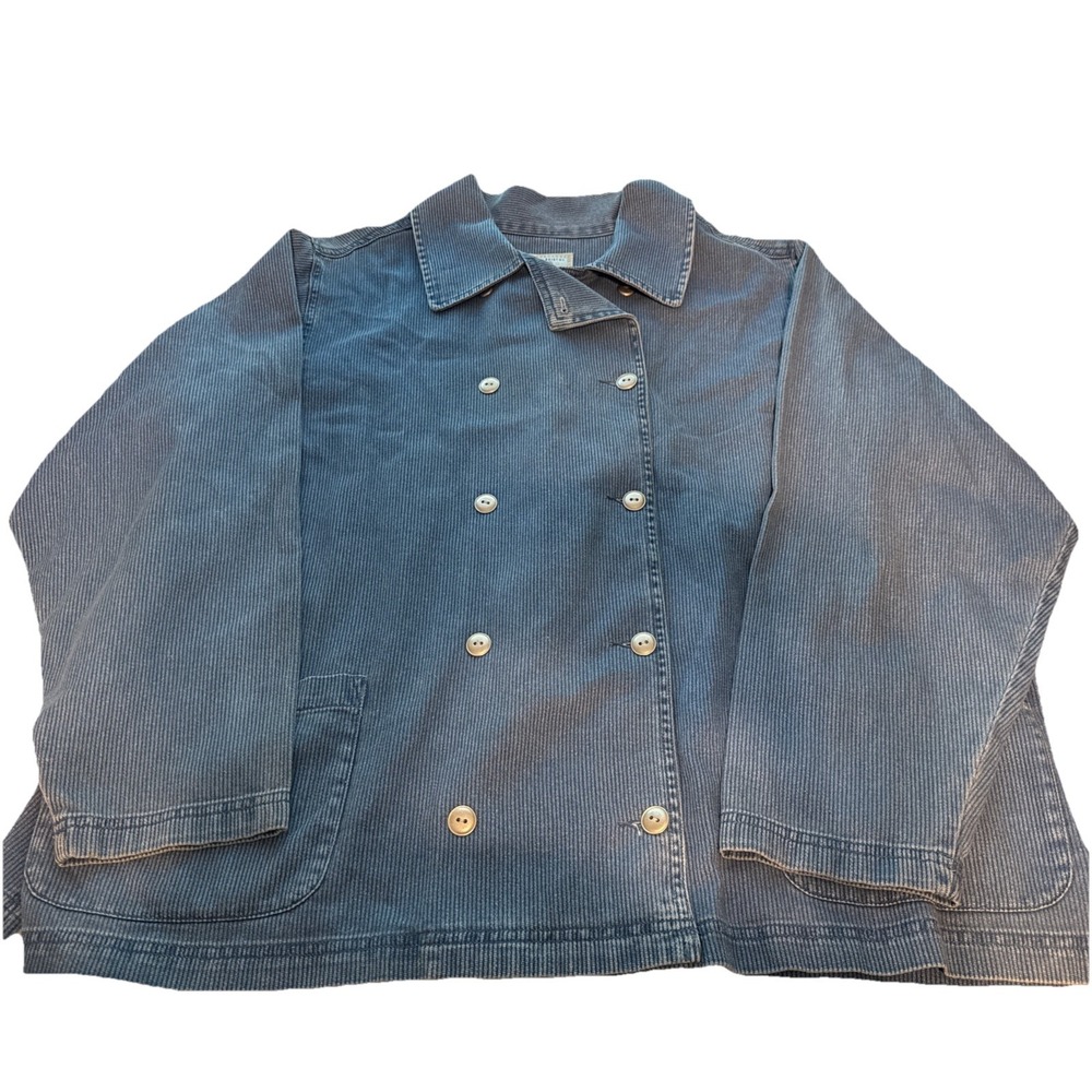 Susan Bristol casuals women's‎ jean jacket blue double breasted size 2W